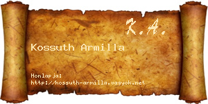 Kossuth Armilla névjegykártya